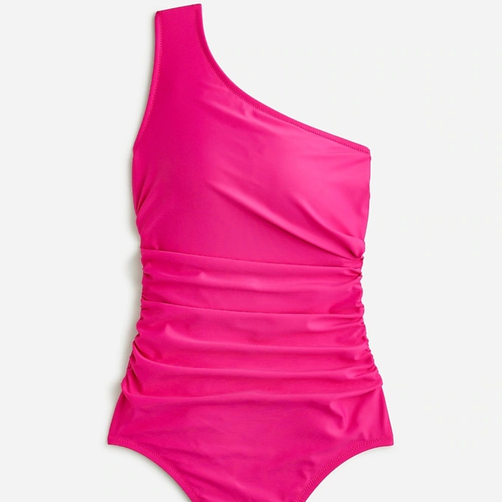 NWT J crew one shoulder ruched swimsuit size 16